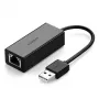 Ugreen externe netwerkkaart RJ45 - USB 2.0 100 Mbps Ethernet zwart (CR110 20254)