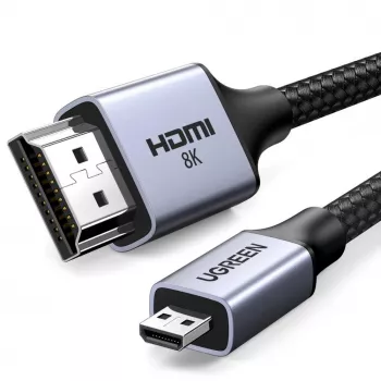 UGREEN HD164 Micro HDMI naar HDMI 2.1 kabel 8K 1m grijs