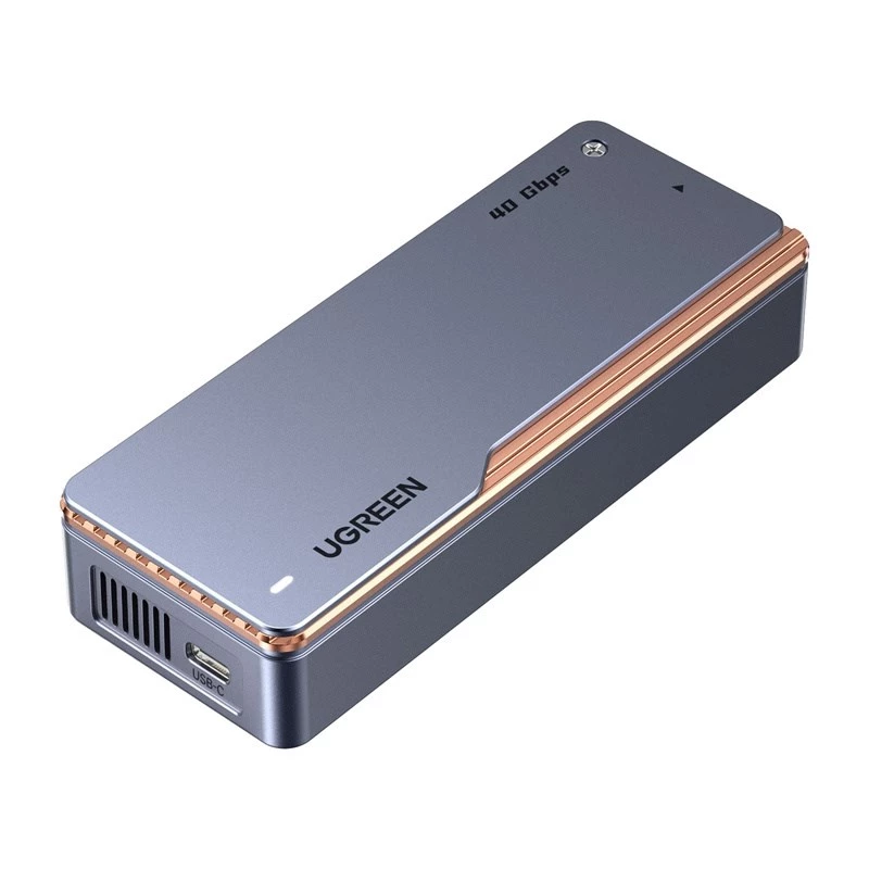 UGREEN M.2 NVMe SSD behuizing D703 USB4 40Gbps gereedschapsloos aluminium space grey