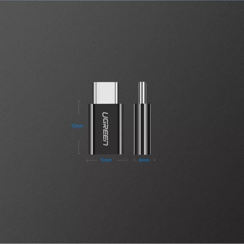 UGREEN Micro USB naar USB-C adapter zwart (30391)