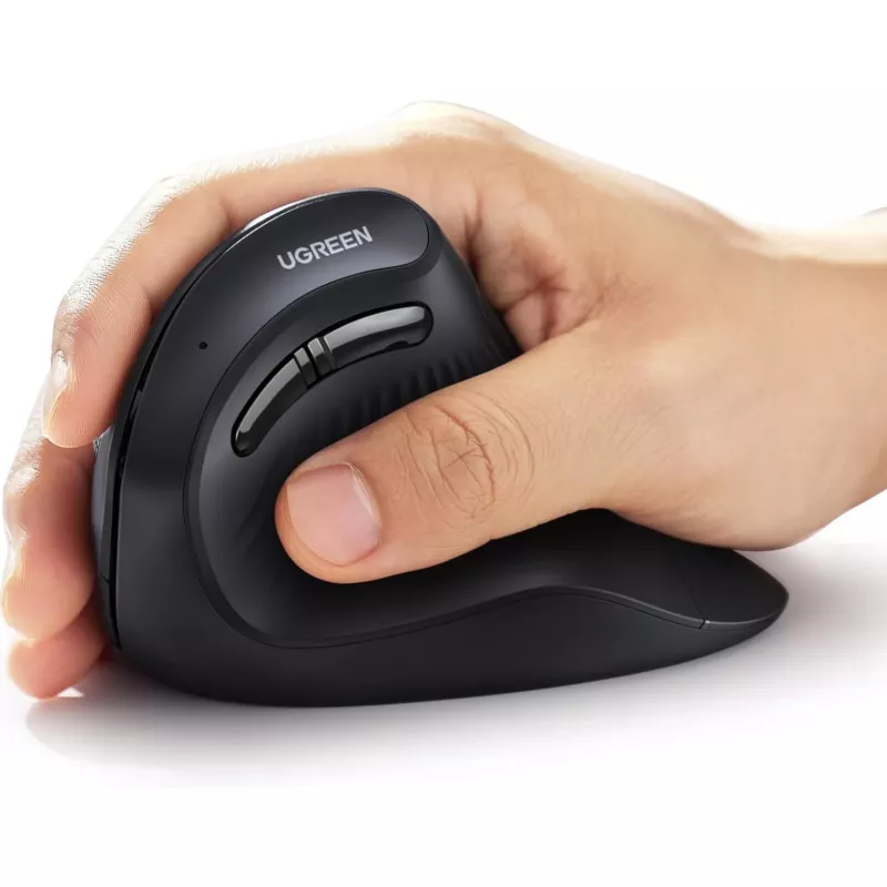 UGREEN multi-mode verticale muis Bluetooth en 2.4G draadloos – zwart