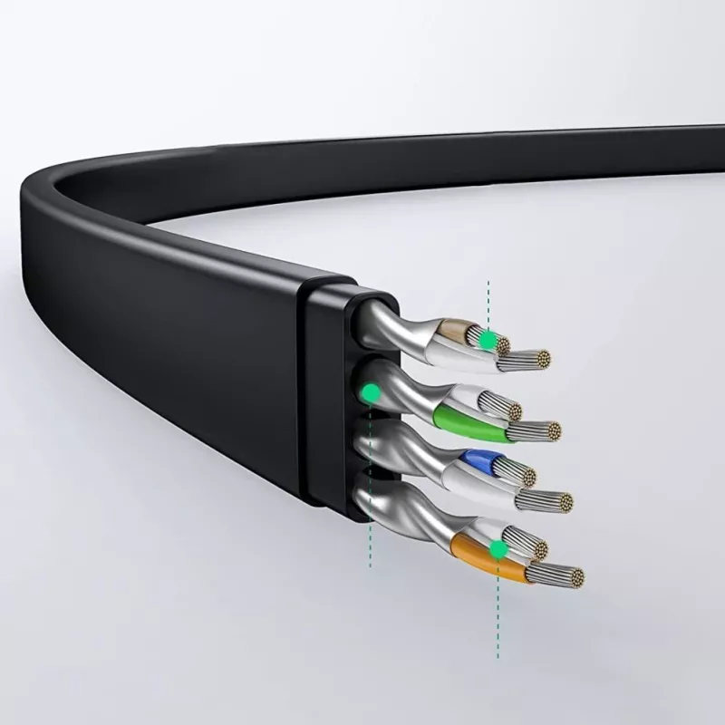 UGREEN NW102 Cat6 platte ethernet-netwerkkabel 8m - zwart