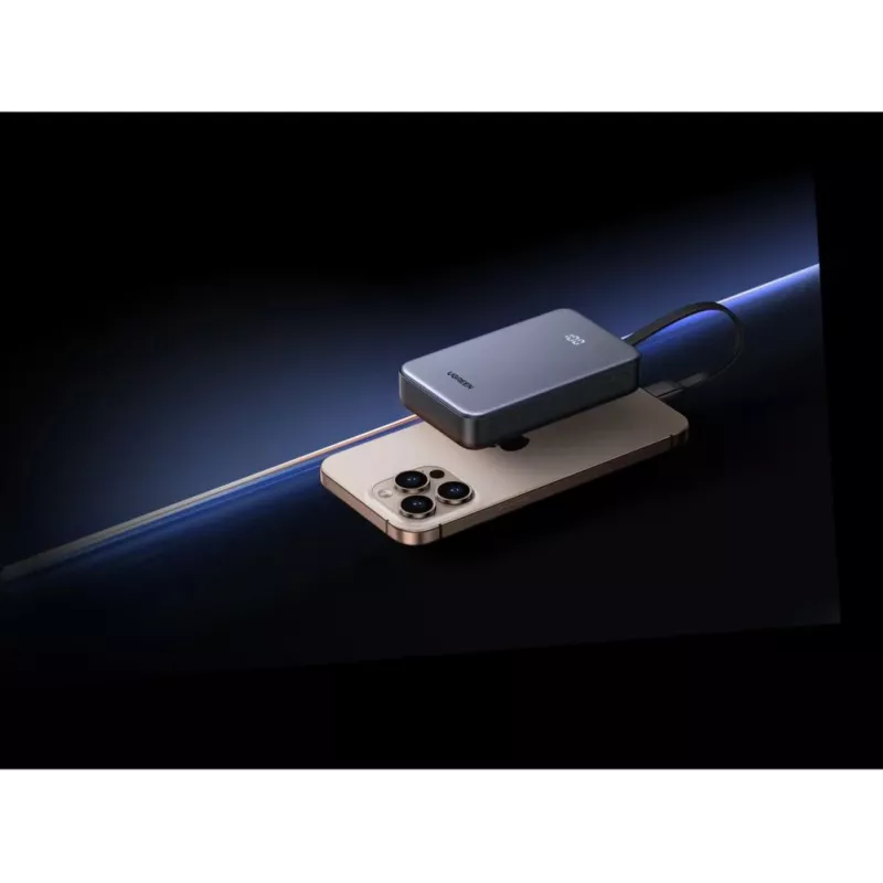 UGREEN powerbank 20000mAh 20W 45762 ingebouwde kabel grijs