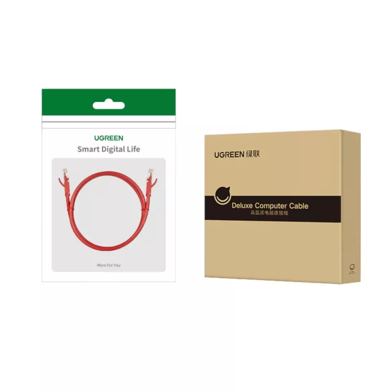 UGREEN RJ45 CAT6 ethernet 0,5m LAN-netwerkkabel - rood (1Gbps, 250MHz)