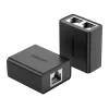 UGREEN RJ45-splitter adapter 2-pack (zwart) - Ethernet-netwerksplitter, 1x RJ45 stekker naar 2x RJ45 bus, 100Mbps, Cat5/Cat5e/Cat6 compatibel, passief, plug & play