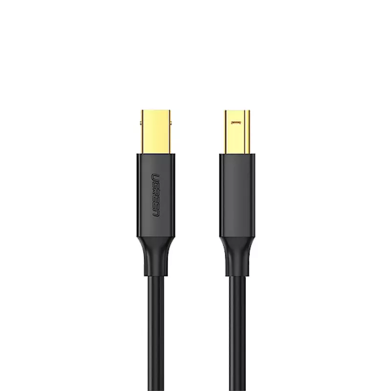 UGREEN US135 USB 2.0 A-B kabel, verguld, 2 m, zwart