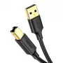 UGREEN US135 USB 2.0 A-B kabel, verguld, 2 m, zwart