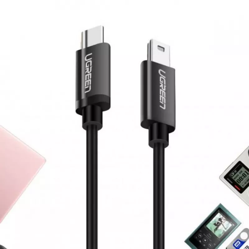 UGREEN US242 USB-C naar Mini USB kabel 1m zwart