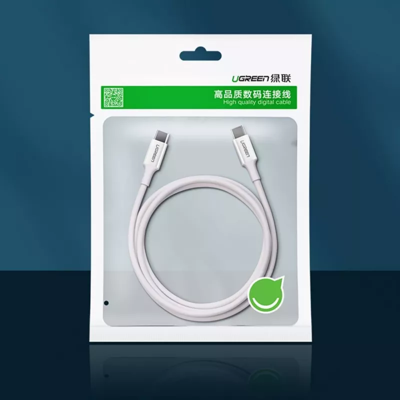 UGREEN US264 USB-C naar USB-C-kabel 1m wit 100W PD QC AFC