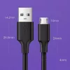 UGREEN US289 Micro USB / USB-A-kabel 0,25 m - zwart