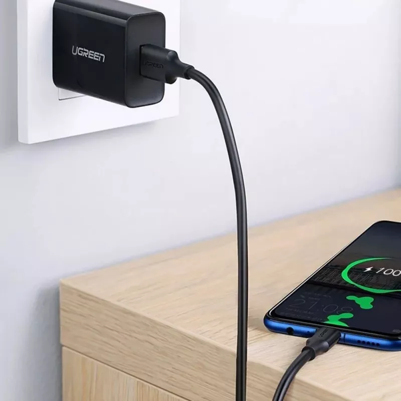 UGREEN US289 Micro USB / USB-A-kabel 0,25 m - zwart