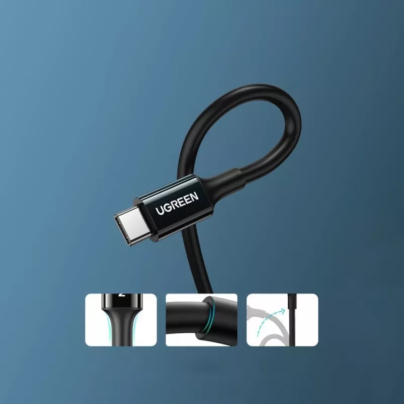 UGREEN US300 USB-C naar USB-C kabel 480Mbps 5A 1m zwart
