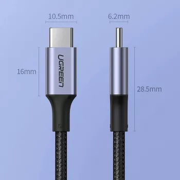 UGREEN US316 USB-C naar USB-C-kabel 100W 5A 480Mbps 1,5m grijs