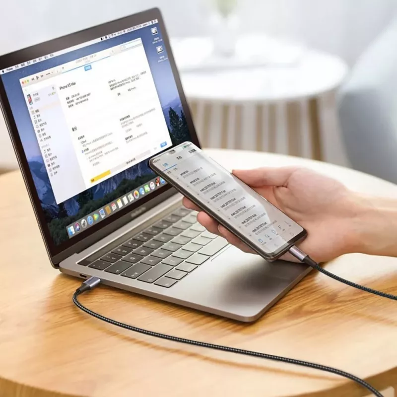 UGREEN US316 USB-C naar USB-C-kabel 100W 5A 480Mbps 1,5m grijs