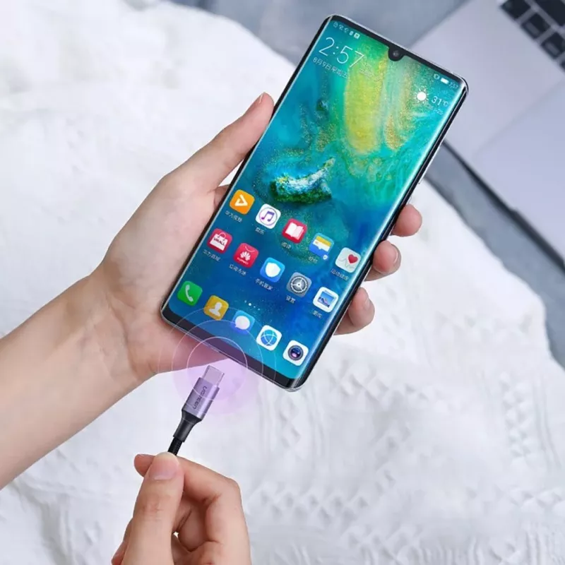 UGREEN US316 USB-C naar USB-C-kabel 100W 5A 480Mbps 1,5m grijs