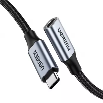 UGREEN US372 USB-C naar USB-C kabel 100W 5A 10Gbps 0,5m grijs
