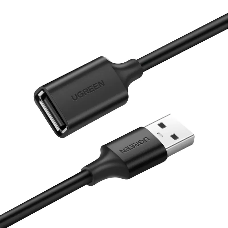 UGREEN USB 2.0 verlengkabel – stekker naar bus, 480Mbps gegevensoverdracht, 1,5m, zwart