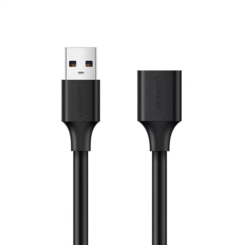 UGREEN USB 2.0 verlengkabel – stekker naar bus, 480Mbps gegevensoverdracht, 1,5m, zwart