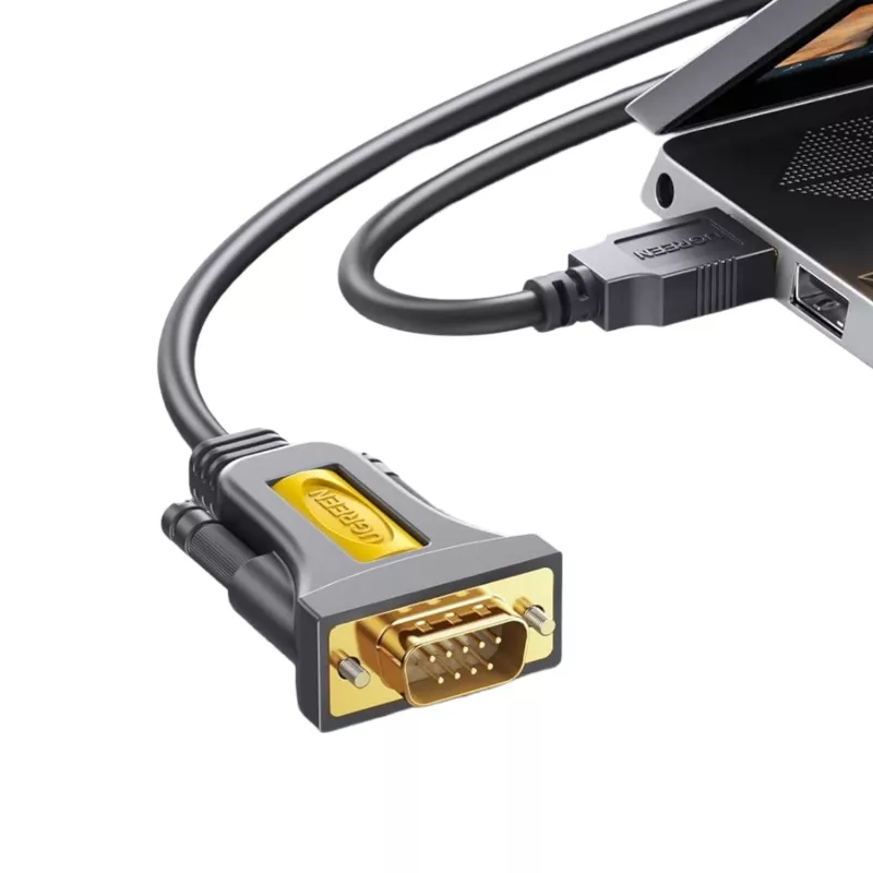 UGREEN USB 2.0 naar RS-232 seriële adapterkabel (USB-A stekker naar DB9 stekker) - zwart, 1,5 m