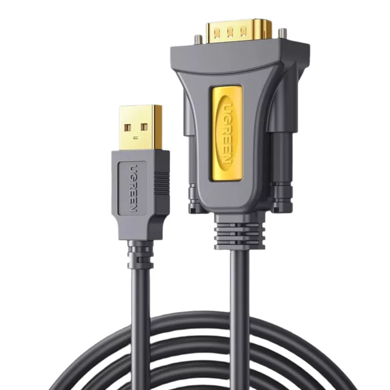 UGREEN USB 2.0 naar RS-232 seriële adapterkabel (USB-A stekker naar DB9 stekker) - zwart, 1,5 m