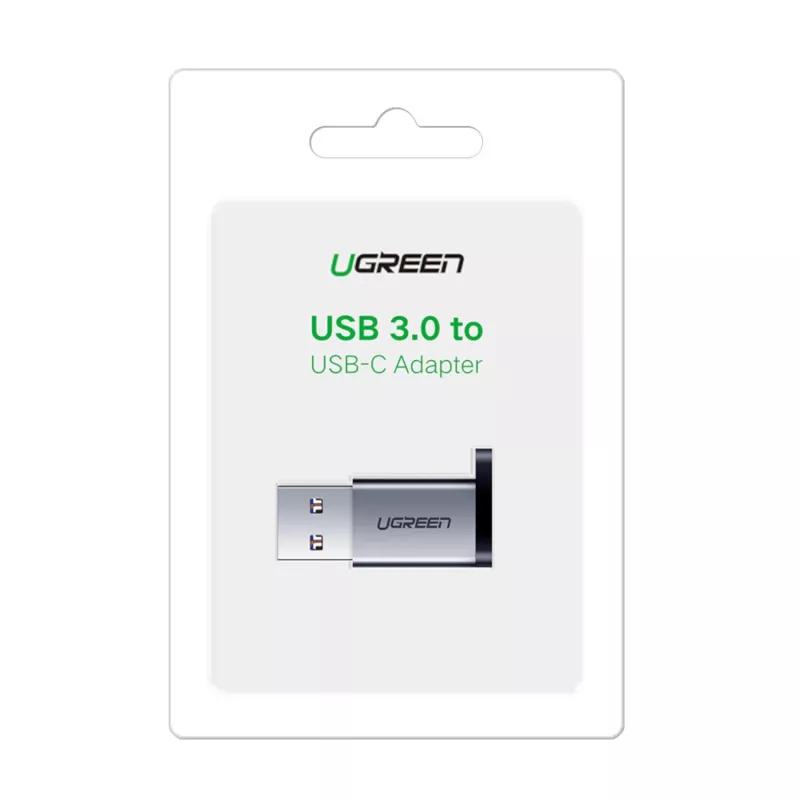UGREEN USB 3.0 stekker naar Type-C 3.1 bus adapter, gegevensoverdracht en opladen, Space Gray