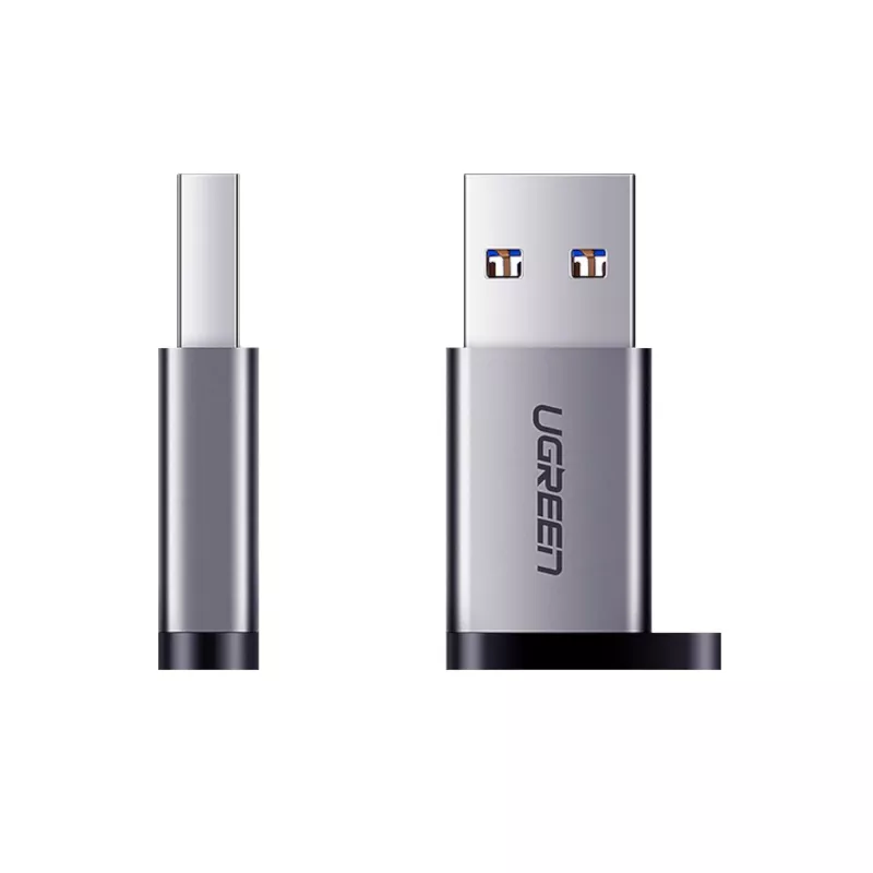 UGREEN USB 3.0 stekker naar Type-C 3.1 bus adapter, gegevensoverdracht en opladen, Space Gray