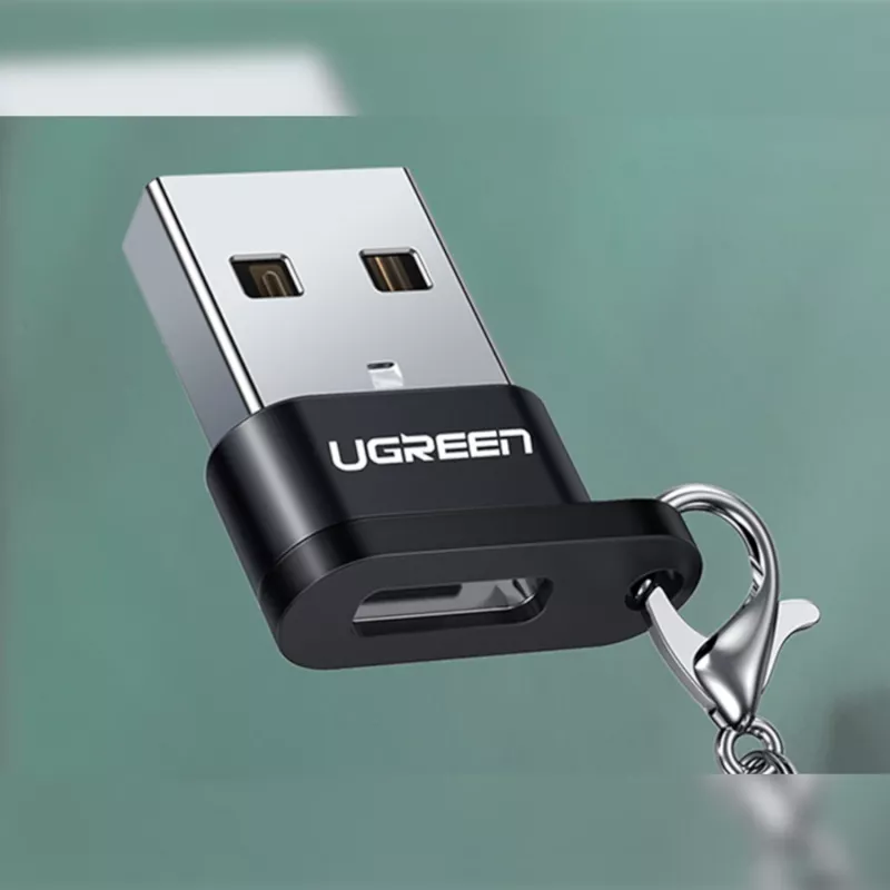 UGREEN USB-A stekker naar USB-C bus adapter (zwart)