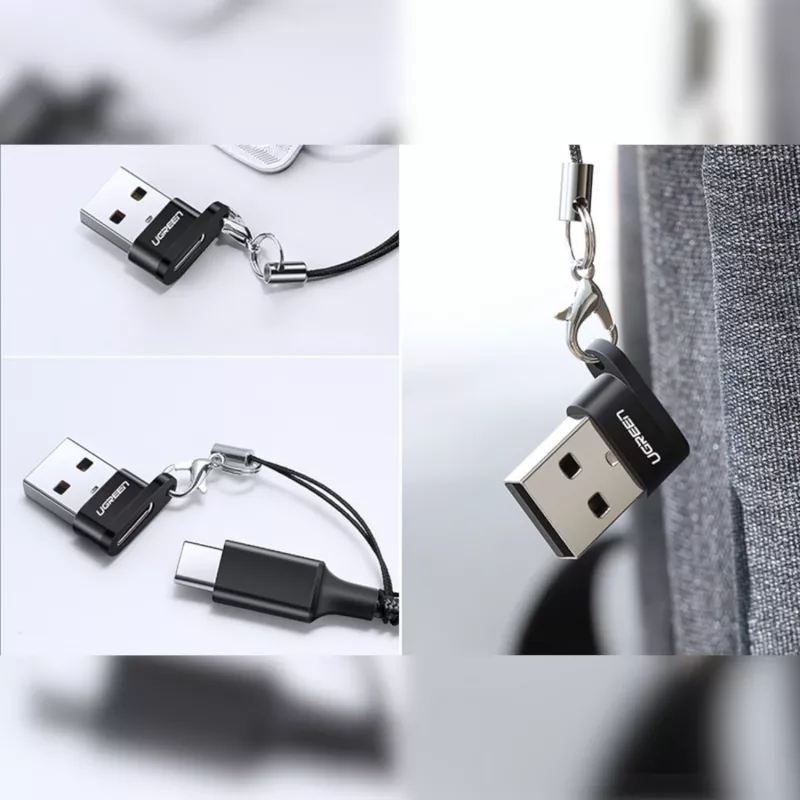 UGREEN USB-A stekker naar USB-C bus adapter (zwart)