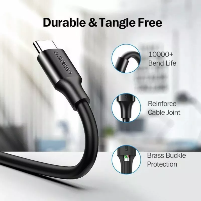 UGREEN USB-A naar USB-C 3.0 kabel 1m zwart