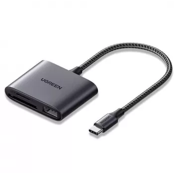 UGREEN USB-C Kaartlezer - Space Gray, SD & Micro SD, 5 Gbit/s