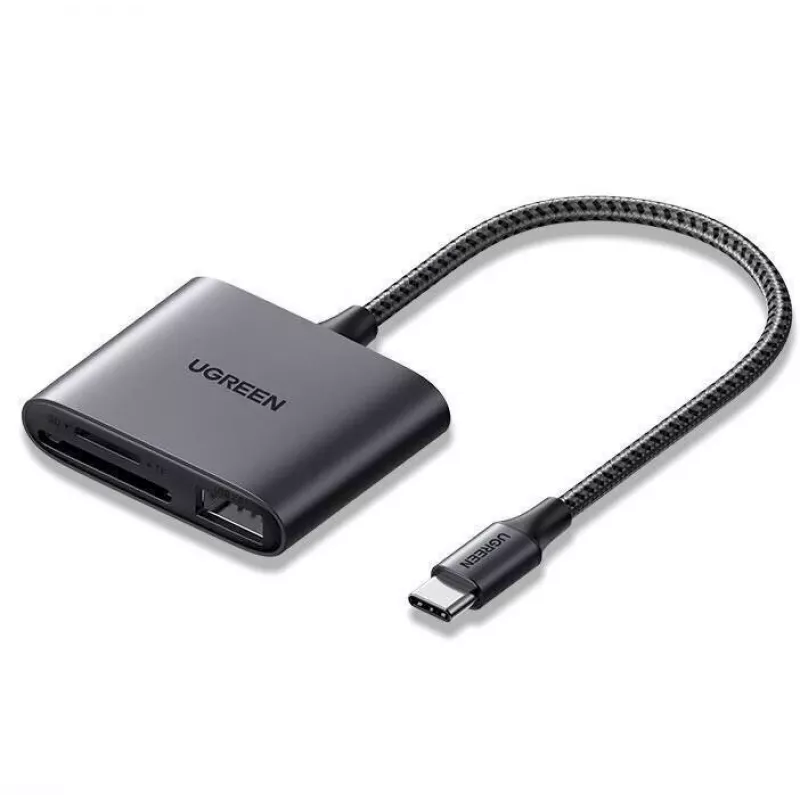 UGREEN USB-C Kaartlezer - Space Gray, SD & Micro SD, 5 Gbit/s