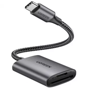 UGREEN USB-C Kaartlezer - Space Gray, SD & Micro SD, 5 Gbit/s