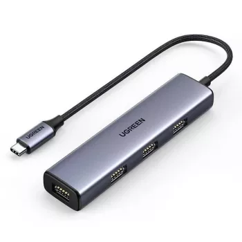 UGREEN USB-C hub 4-poorts USB 3.2 Gen 1 zilver