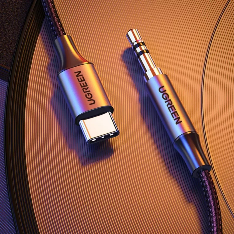 UGREEN USB-C naar 3,5 mm kabel 1 m grijs (AV143)