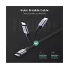 UGREEN USB-C naar USB-C 100W gevlochten nylon oplaadkabel 2m zwart