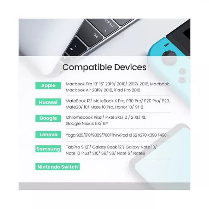 UGREEN USB-C naar USB-C 100W gevlochten nylon oplaadkabel 2m zwart