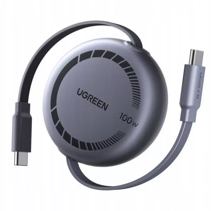 UGREEN USB-C naar USB-C PD 100W uitschuifbare sneloplader 1m zwart