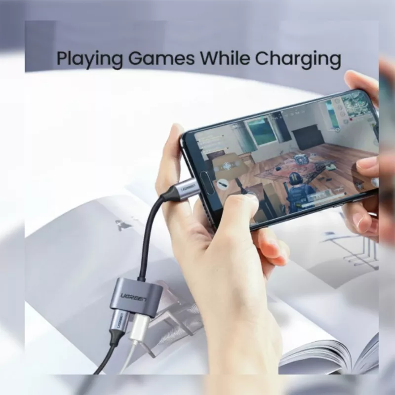 UGREEN USB Type-C dual-audio- en oplaadadapter (15W PD, 2-in-1-splitter)