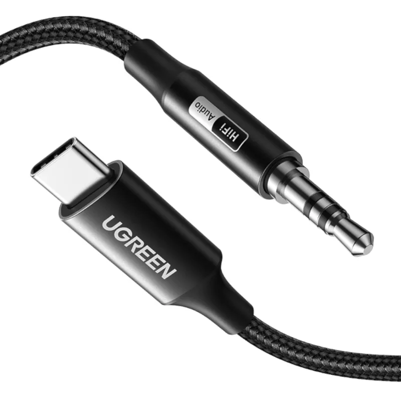 UGREEN USB Type-C naar 3,5 mm AUX audiokabel 2M - zwart