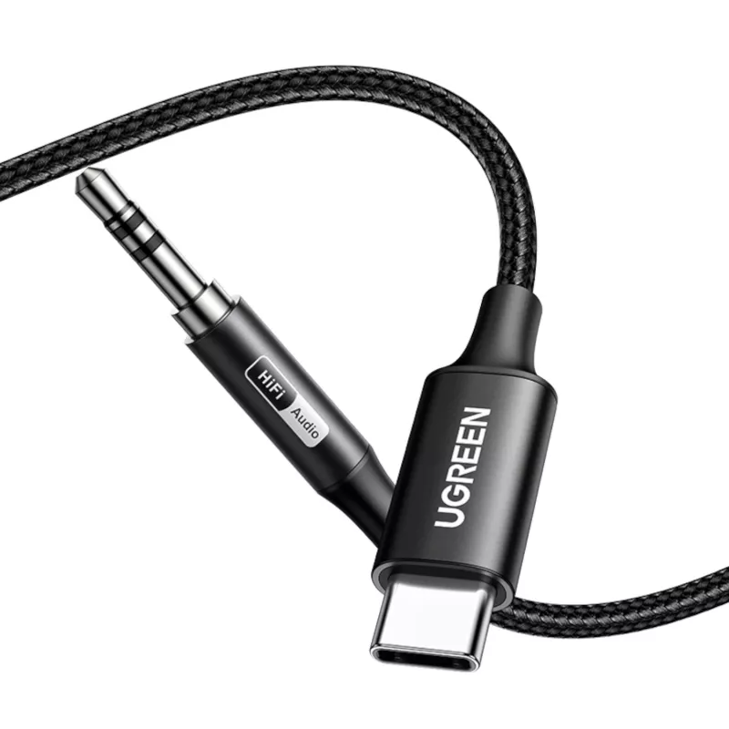 UGREEN USB Type-C naar 3,5 mm AUX audiokabel 2M - zwart