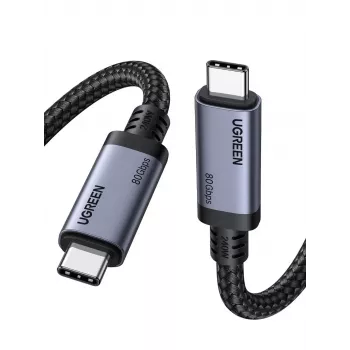 UGREEN USB4 USB-C naar USB-C kabel 240W 40Gbps 16K@60Hz 80Gbps Thunderbolt 4 compatibel 1m nylon gevlochten