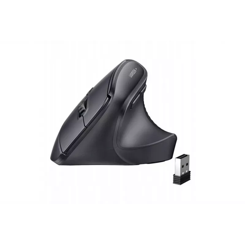 UGREEN draadloze verticale muis, 2,4 GHz / Bluetooth 5.4, instelbare DPI, zwart