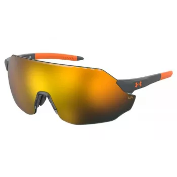 Under Armour UAHALFTIMEF2M unisex zonnebril - zwart montuur, grijze glazen, 65 mm glasbreedte, 120 mm veerlengte