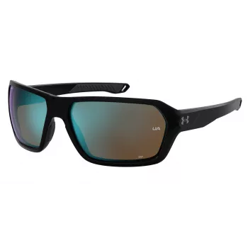 Under Armour UARECON807G4W heren sportzonnebril - mat zwart montuur, grijze gepolariseerde glazen, 64/17/125 mm
