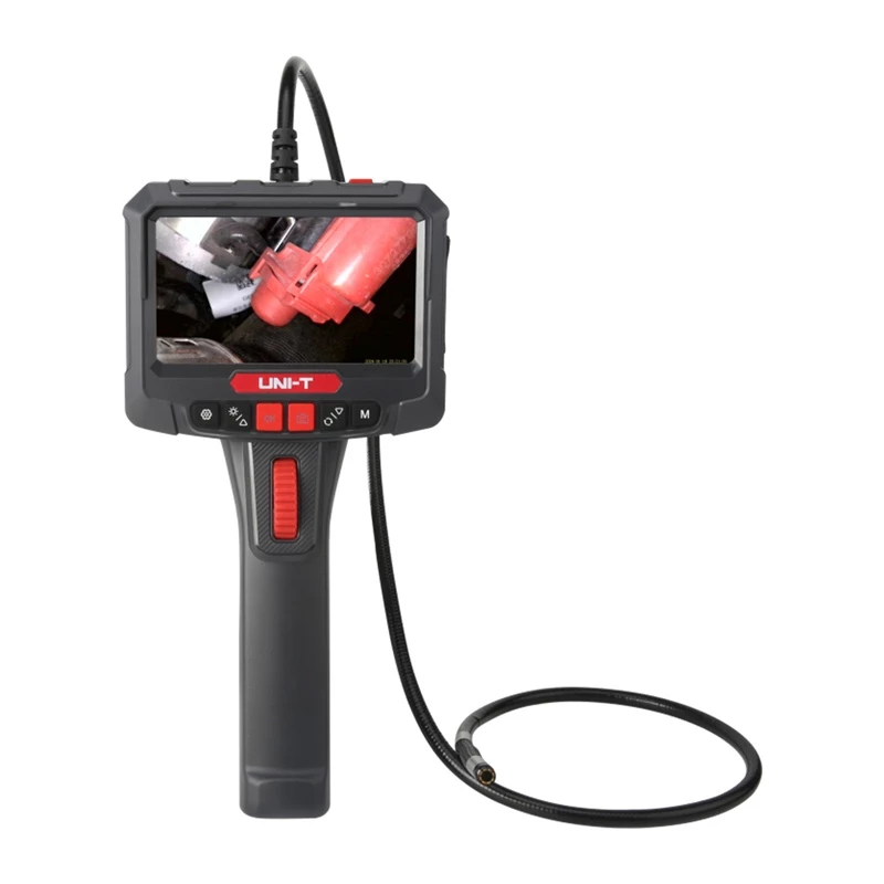 UNI-T UT663B-3m industriële inspectiecamera (boroscoop), 5,0 inch scherm, 1080p, 180° draaibare kop, 3 m stijve kabel, IP67, 8 LED's, 3000 mAh