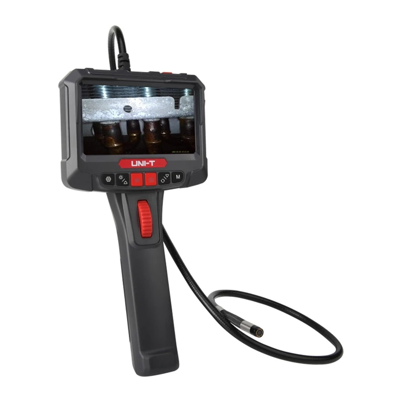 UNI-T UT663B-3m industriële inspectiecamera (boroscoop), 5,0 inch scherm, 1080p, 180° draaibare kop, 3 m stijve kabel, IP67, 8 LED's, 3000 mAh