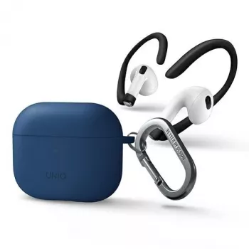 UNIQ Nexo Case voor AirPods 3 + Ear Hooks silicone - blauw