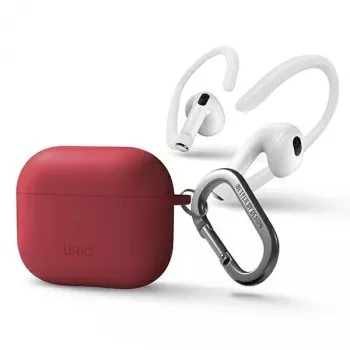 UNIQ Uniq Nexo hoes voor AirPods 3 + silicone oorhaken - rood