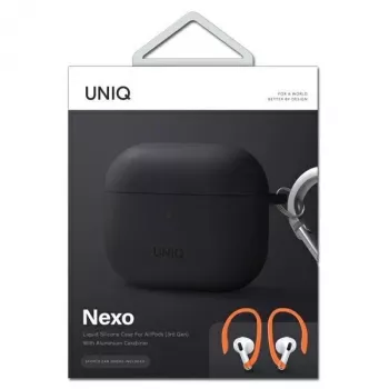 UNIQ Uniq Nexo Case voor AirPods 3 met oorbogen Siliconen - Grijs