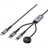 UNITEK 3-in-1 USB-C + Lightning + Apple Watch laadkabel, 100W PD, 480 Mbps, 1,2 m, zwart